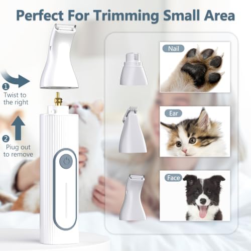 4 in 1 Dog Clippers Grooming Kit and Paw Trimmer for Thick Hair&Coats