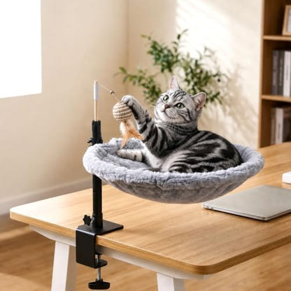 Cat Bed for Desk, 360°Rotating Desk Cat Hammock Perch Supports up to 40 Lbs