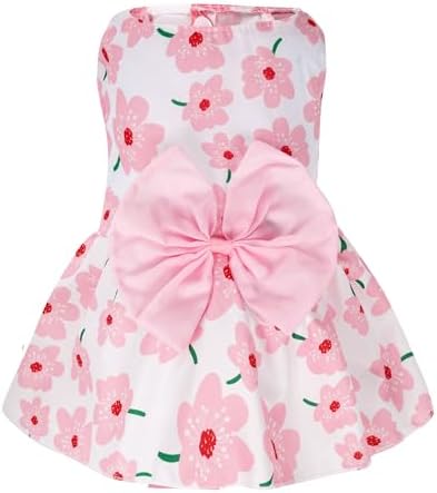 choyaxo Floral Dog Dress Cute Dog Skirt Pet Dress Summer Pet Clothes for Puppy Small Cats