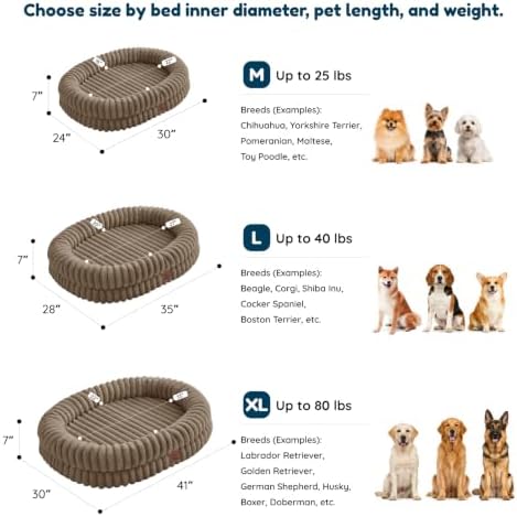 ChiXnuggle Orthopedic Dog Bed, Washable Cover, Faux Fur Bolster Pet Couch