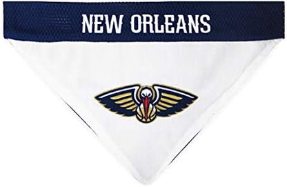 Pets First NBA Dog Bandana - New Orleans Pelicans Reversible Home & Away Sports Bandana with Premium Embroidery Team Logo, Small/Medium