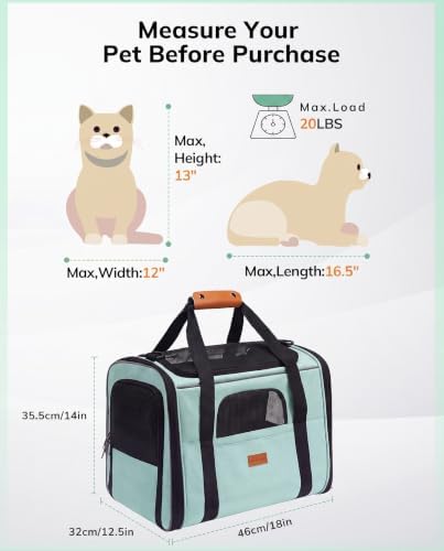 Morpilot Pet Carrier for Large Cats, Puppies & Small Dogs Up to 20lbs