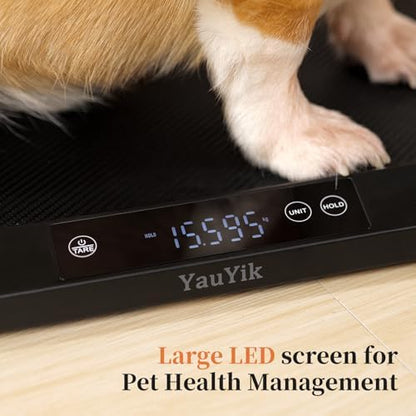 YAUYIK Digital Pet Scale, Baby Scale with Non-Slip Mat, Up to 88lb, Black