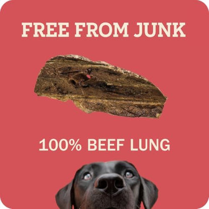 Redbarn Pet Products 100% Natural Choppers Beef Lung Chew Treats for Dogs - Premium Made in USA Rawhide-Free Single Ingredient High Protein Low Fat -18 oz