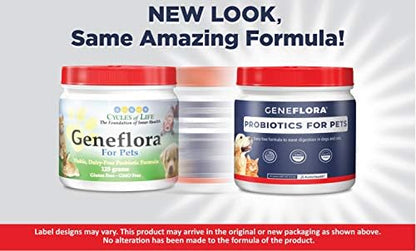Geneflora Digestive Enzymes Prebiotics & Pet Probiotics 125 Grams, Unflavored, 2 Pack