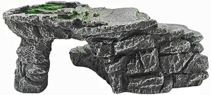Reptile Hideouts,Resin Reptile Cave Habitat for Leopard Geckos, Lizards, Turtles, Snakes and Amphibians. (Rock Ladder Platform, Large)