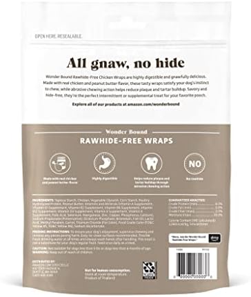 Wonder Bound Chicken Wrapped Medium Sticks, Peanut Butter Flavor - 8 Count - Rawhide-Free Dog Treats, Dental Health Chews for Plaque & Tartar Control, Easy to Digest, Long-Lasting