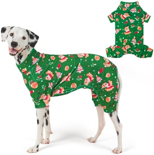 KYEESE Dog Christmas Pajamas for Medium Large Dogs Reindeer Velvet Onesie