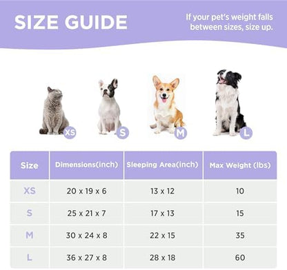 LE SURE Cute Dog Bed for Small Dogs Jacquard Washable Puppy Beds,25x21x7in