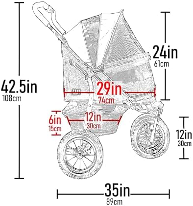 Pet Gear No-Zip Jogger Pet Stroller for Cats/Dogs, Salt, Extra Large