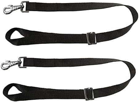 Adjustable Pair of Nylon Replacement Straps for Slow Feed Hay Bags (Black)