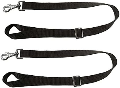 Adjustable Pair of Nylon Replacement Straps for Slow Feed Hay Bags (Black)