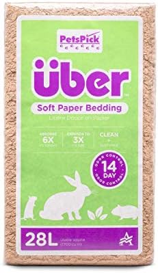 PETSPICK Uber Soft Paper Pet Bedding for Small Animals, Natural, 28L