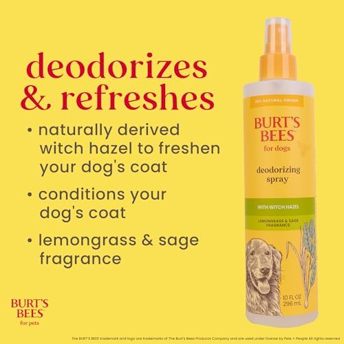 BURT'S BEES FOR PETS Deodorizing Dog Spray, Lemongrass & Sage, 10 Fl Oz