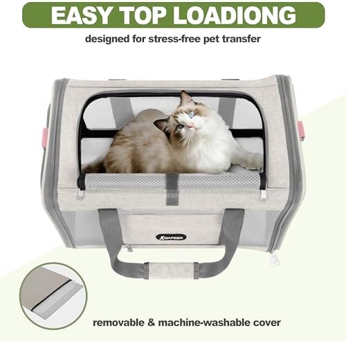 GAPZER Cat Carrier American Airline Approved 18x11x11,Top Opening Pet Cage
