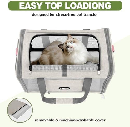 GAPZER Cat Carrier American Airline Approved 18x11x11,Top Opening Pet Cage