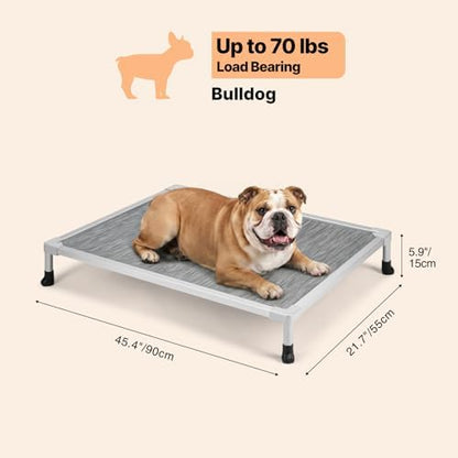 Veehoo Chew Proof Elevated Dog Bed, Silver Aluminum Dog Cot, Pre-Assembled