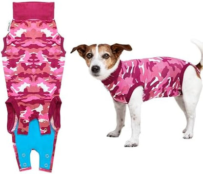 Suitical Recovery Suit for Dogs | Spay and Neutering Dog Surgery Recovery Suit for Male or Female | Soft Fabric for Skin Conditions | 3XS | Neck to Tail 8.7”- 13.8” | Pink Camouflage