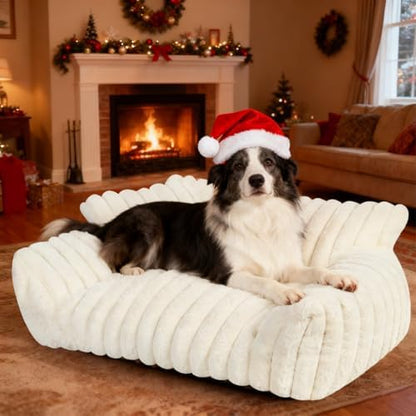Cute Dog Couch for Medium Large Dogs,Dog Cat Couch Sofa,Dog Bed,L,Grey