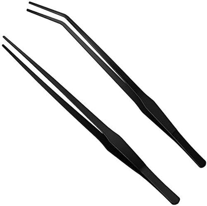 Luxiv 15 In Aquarium Tweezers Set, Straight And Curved Feeding Tongs