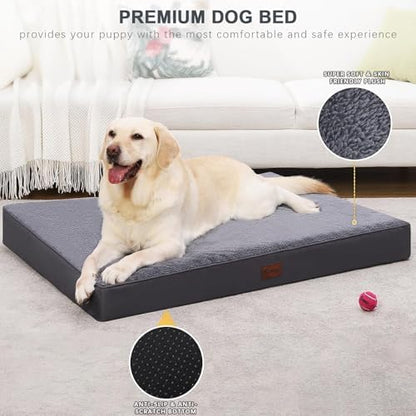 Waterproof Large Size Dog Crate Bed Orthopedic 36x27 Grey
