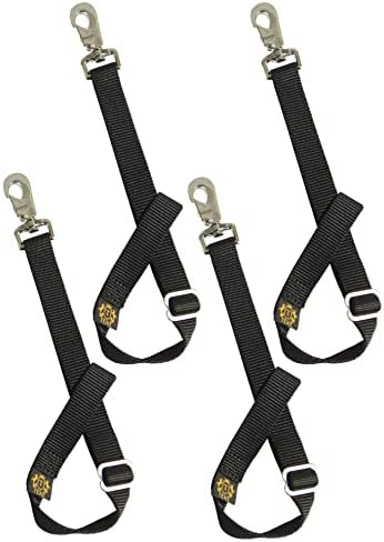 T TEKE Adjustable Heavy Duty Bucket Strap Hanger with Easy-on Hook (4 Pack), for Hay Nets, Buckets and Other Feeders