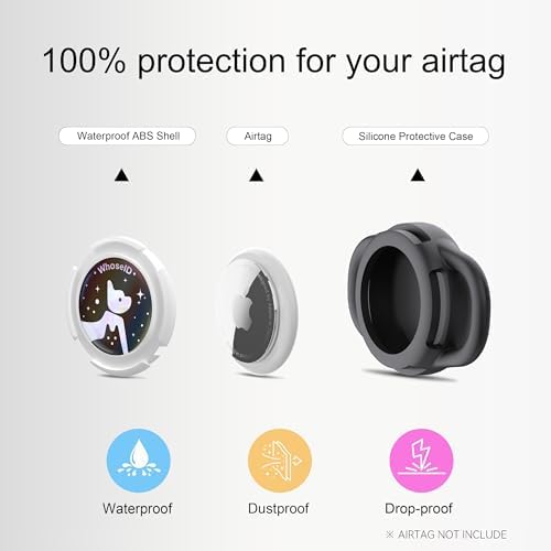Waterproof AirTag Holder for Dog Collar, Soft Slide-On Dog AirTag Holder
