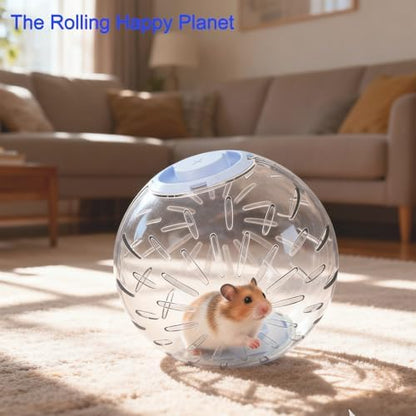 7.9 inch Hamster Ball, Exercise Toys, Running Clear Plastic Balls, Large Space, Easy to Clean, Portable Cage, for Small and Medium Hamsters, Syrian Dwarf Hamster (Blue)