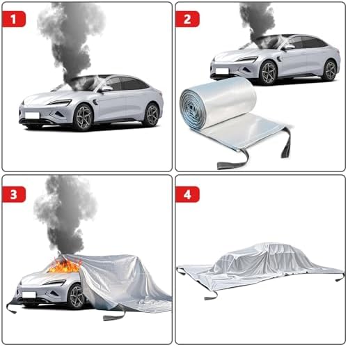 Vehicle Fire Blanket, Emergency Fire Extinguisher Blanket for Car,Survival Safety Fire Blanket for Automobiles, Motorcycles, Warehouses, House, Camping in the Wilderness (13.1x19.6ft)
