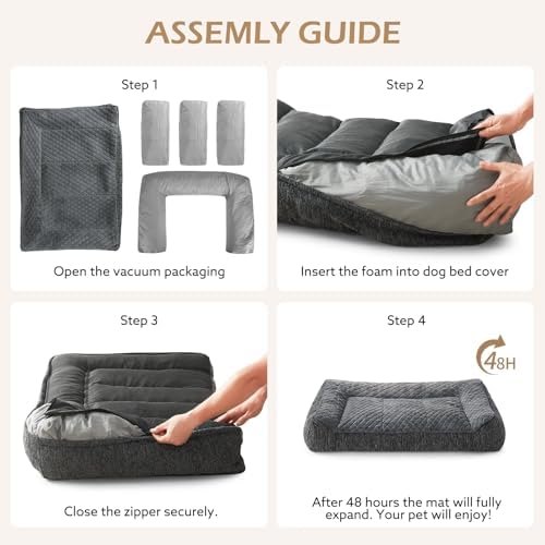 JOEJOY Orthopedic Dog Bed for Medium Dogs, Extra Thick Foam Dog Couch Bed