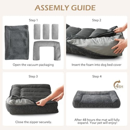 JOEJOY Orthopedic Dog Bed for Medium Dogs, Extra Thick Foam Dog Couch Bed