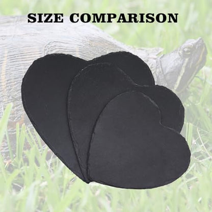 Reptile Basking Platform, 10 × 10 inch Tortoise Rock Plate, Heart Shape Natural Rock Reptile Food Dish, Turtle Feeding Bowl, Habitat Decor for Bearded Dragon Chameleon Frog Lizard Gecko Hermit Crab