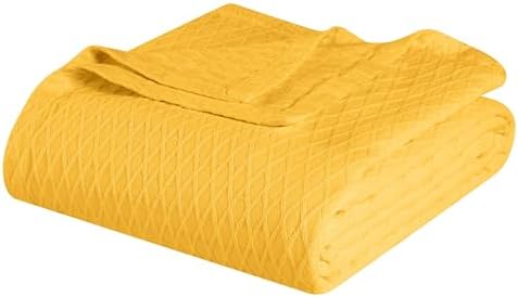 Superior Cotton Blanket, Lightweight, Breathable Bedding, Twin, Yellow