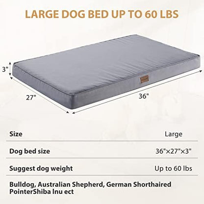 BFPETHOME Outdoor Waterproof Dog Bed for Large Dogs, Washable Cover, 36"