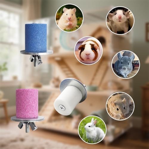 6 Pack Hamster Toys, Frosted Stone for Teeth and Claws, Hamster Chew Toys for Teeth, Cage Accessories for Hamsters, Rat, Chinchilla and Other Small Animal