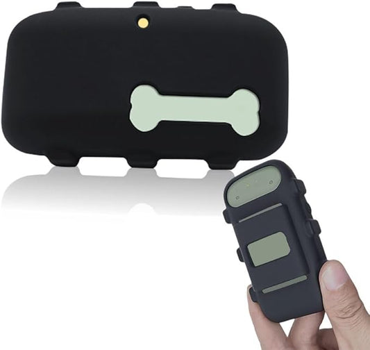 Silicone Holder Compatible for Tractive XL GPS Dog Tracker,Rubber Accessories Cover Finder Anti-Scratch,Secure Sturdy Case with Strap for Pet Cat Collar (Black)