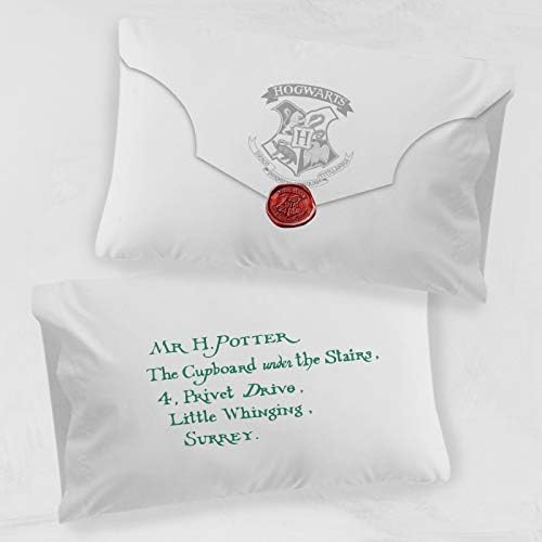 Harry Potter Hogwarts Lettered Wizarding Kids Pillowcase Reversible, White