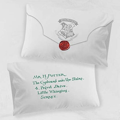 Harry Potter Hogwarts Lettered Wizarding Kids Pillowcase Reversible, White