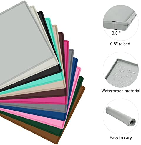 Silicone Dog Food Mat Waterproof Pet Feeding Tray for Medium and Large Dogs