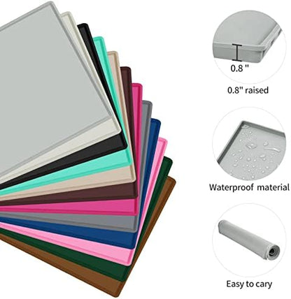 Silicone Dog Food Mat Waterproof Pet Feeding Tray for Medium and Large Dogs
