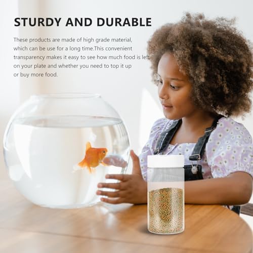Mipcase Aquarium Fish Feeder Bottles 2-Pack Transparent Storage Containers for Easy Feeding and Fish Food Dispensing 5.31X2.55X2.55In Practical Tank Feeding Device for Home and Pet Supplies