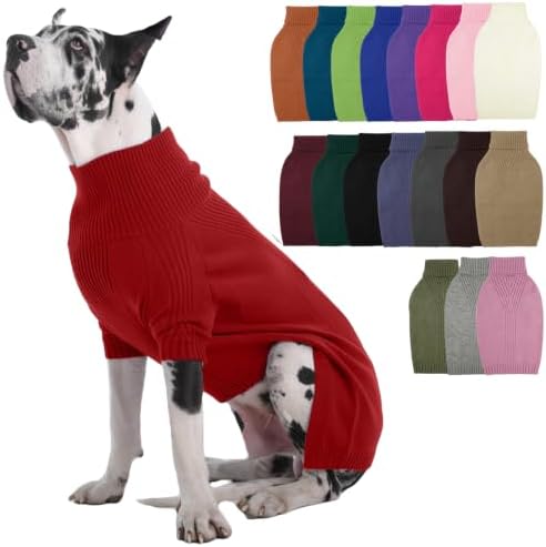 IECOii Great Dane Sweater,Extra Large Dog Sweaters for Giant Breed Dogs 4XL