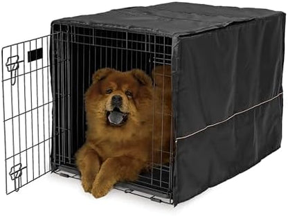 MidWest Homes for Pets Intermediate Dog Crate Cover, Black Polyester Privacy Kennel Cover Fits Most 36-Inch Crates, Machine Washable, Reduces Barking & Chewing
