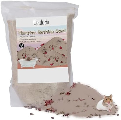 DR.DUDU 2.8lb Hamster Sand for Sand Bath, Hamster Cage Accessories(Beige)