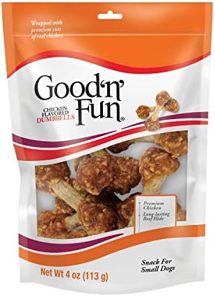 Good 'n' Fun Dumbbells Long-Lasting Dog Treat for Small Dogs, 4 oz
