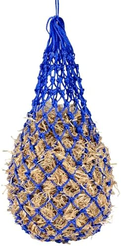 Slow Feeder Hay Nets Feed Bag for Horses, Extra Thick 40" Slow Feed Hay Net with 2" Holes Hanging Bags for Goat and Livestock Supplies (Blue