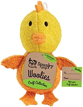 Spunky pup Woolies Dog Toy | Squeaky Plush Toy | Made with Double Stitched Wool | Mini Chicken,Yellow,2193