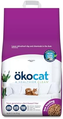 ökocat Low Tracking Natural Wood Clumping Cat Litter, Odor Control 21.5 Lbs