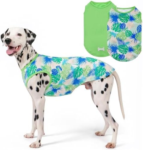 KYEESE 2Pack Dog Shirts for Medium Large Dogs Breathable Mesh Tank Top