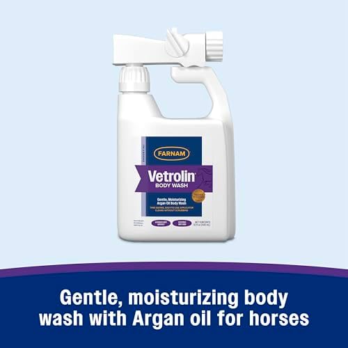 Farnam Vetrolin Body Wash, Time-Saving with No Scrubbing, Gentle and Moisturizing with Argan Oil, Soothes Dry Skin, for Horses and Dogs, 32 fl oz. (Pack of 2)